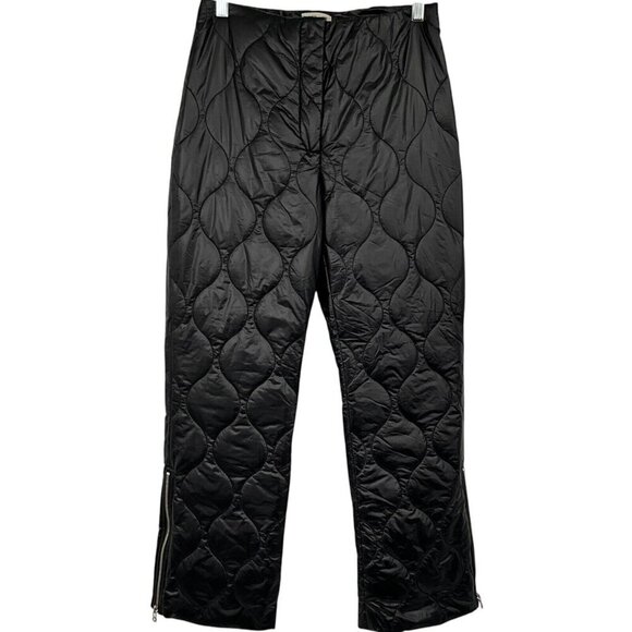 Baum und Pferdgarten Pants - BAUM UND PFERDGARTEN Natara Quilted Nylon Trousers Black EUR Size 38 High Rise